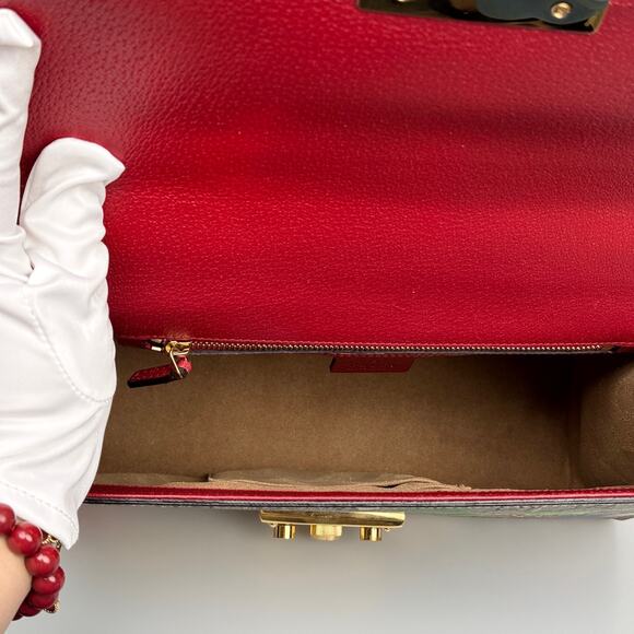 Pre-Owned Gucci GG Supreme Monogram Tian Print Medium Padlock Shoulder Bag - Picture 6 of 16